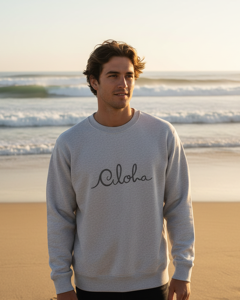 Aloha Sweater ~ White Marle