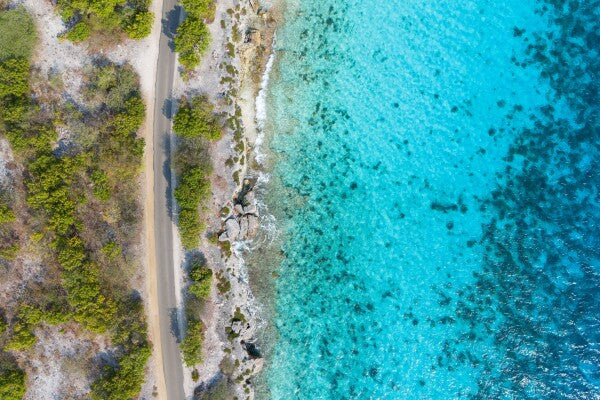 Caribbean roads Glass Print