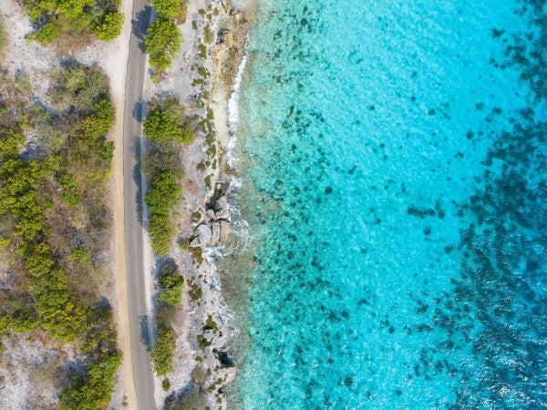 Caribbean roads Glass Print