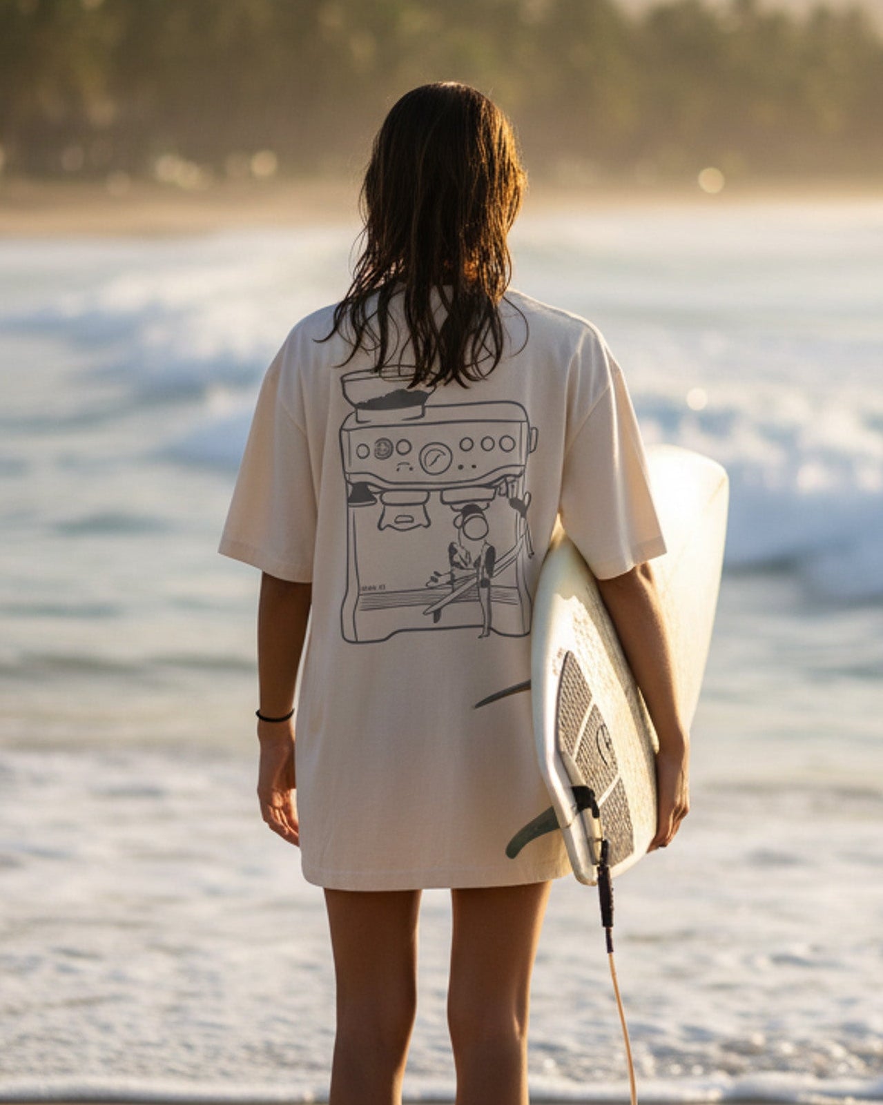Coffee & Surf ~ Oversized Tee