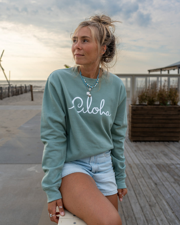 Aloha Sweater ~ Dusty Green