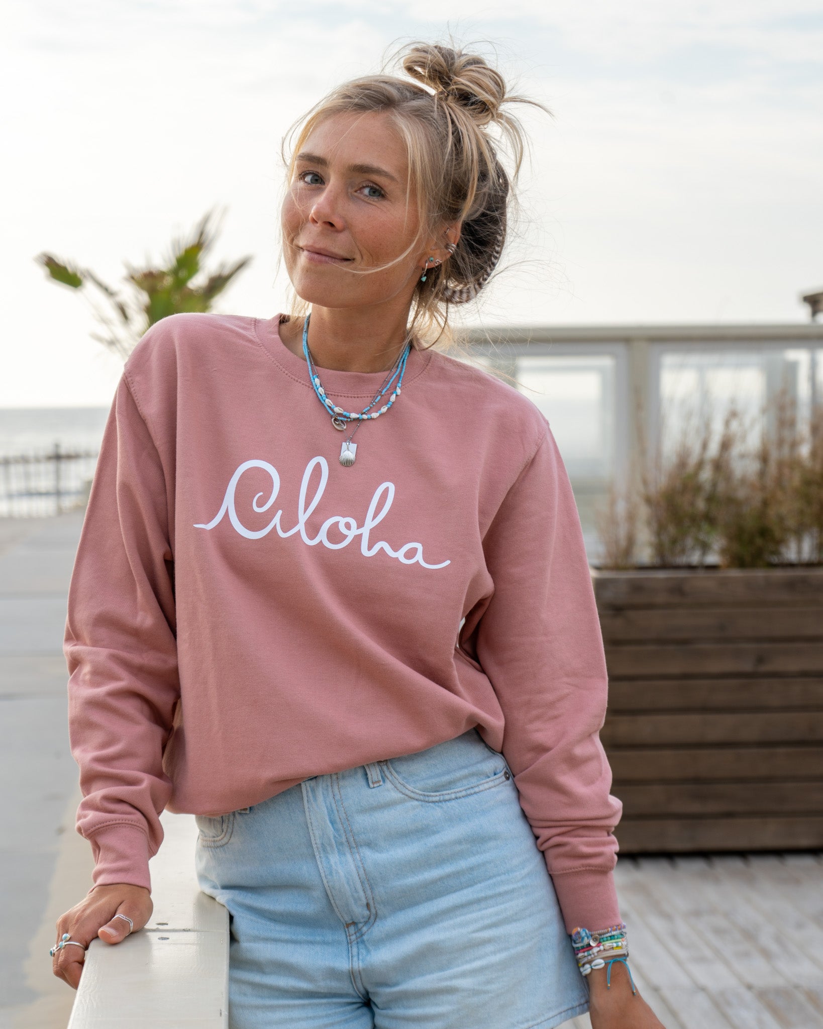 Aloha Sweater ~ Coastal Pink