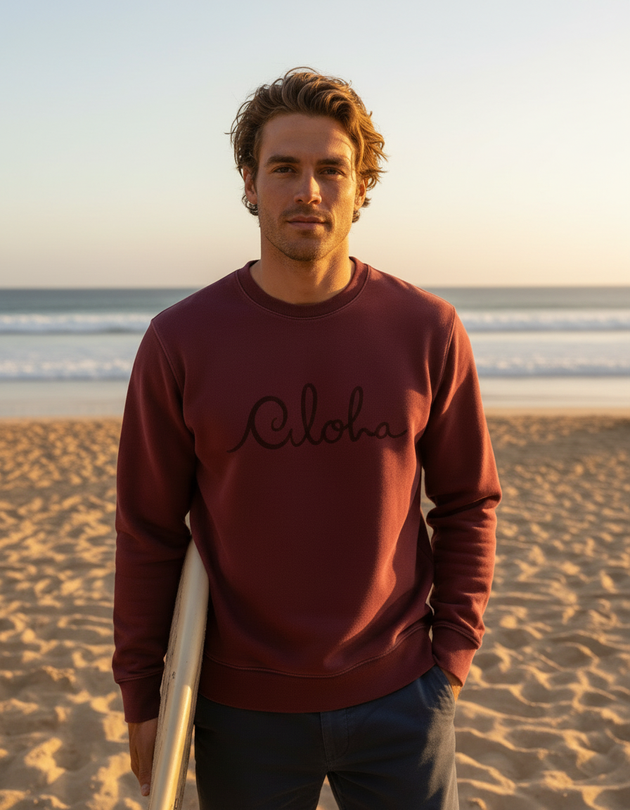 Aloha Sweater ~ Burgundy