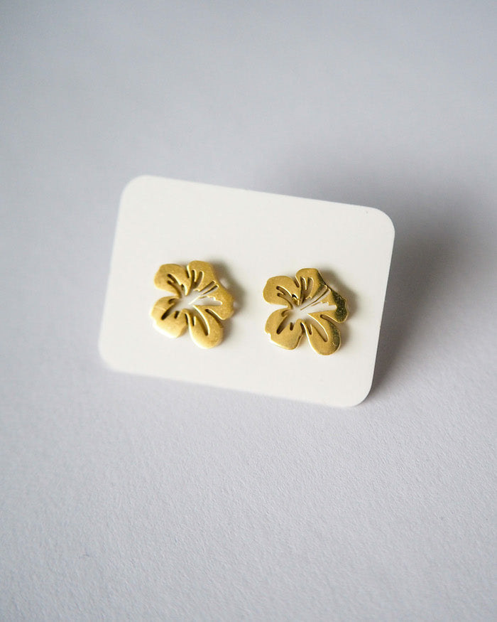 Hawaiian flower- earring golden