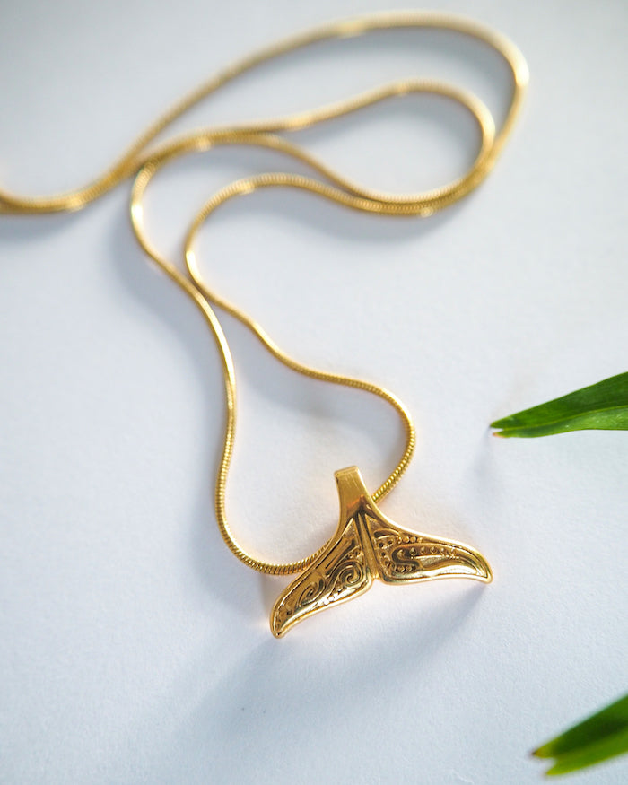 Gold Whale Tail Necklace