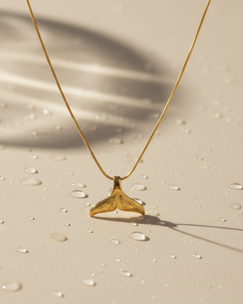 Gold Whale Tail Necklace