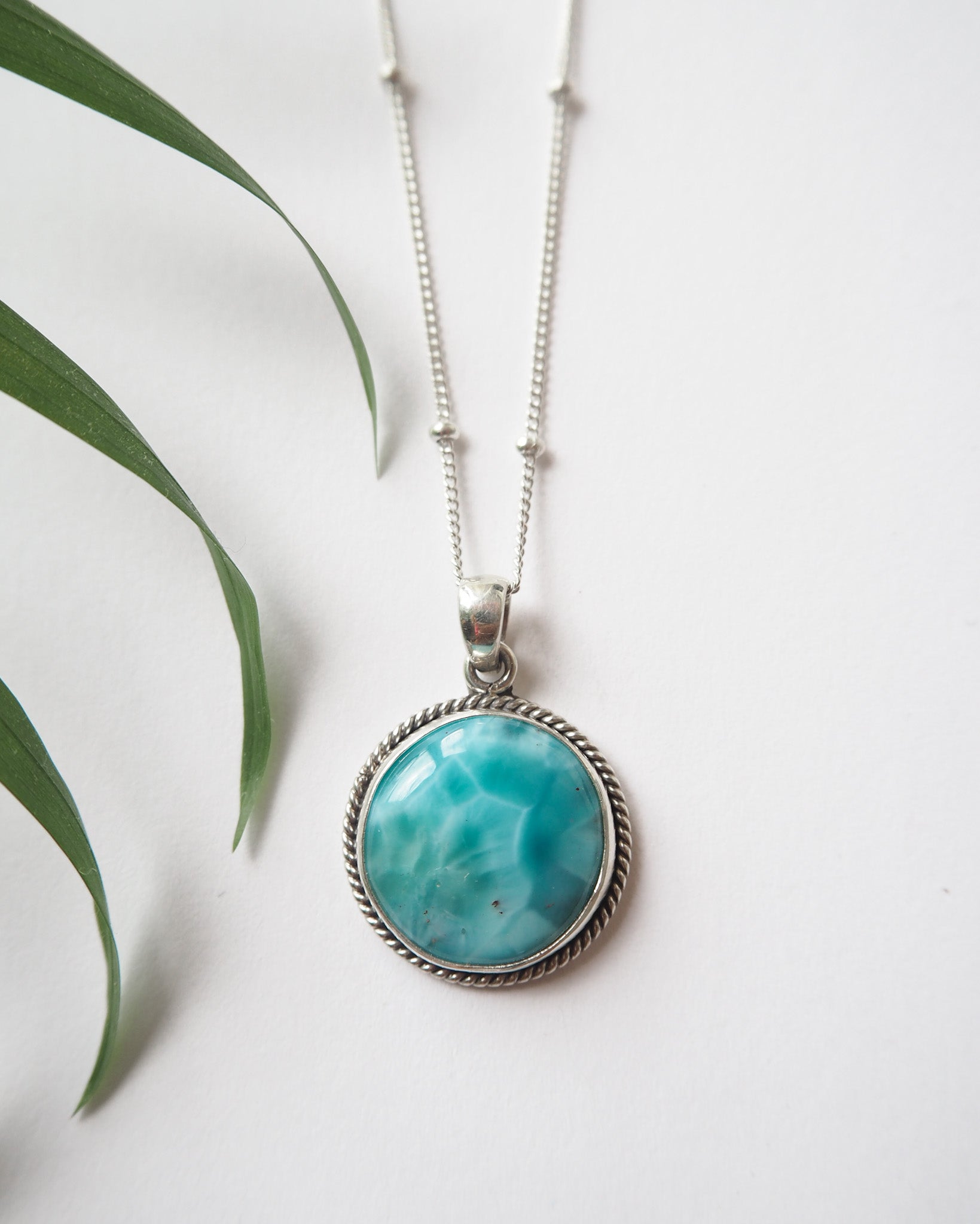 Ocean Circle Larimar Necklace