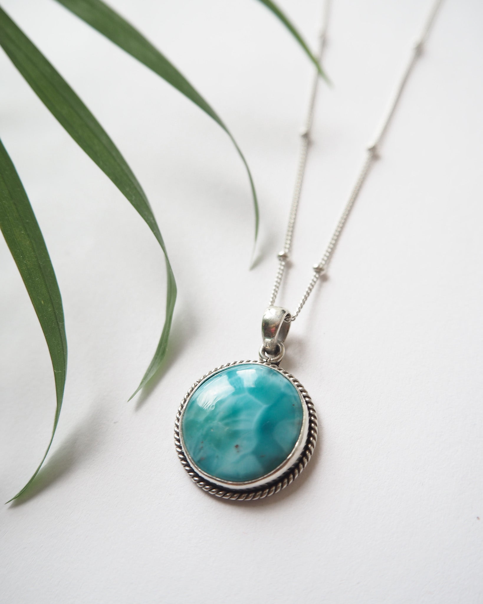 Ocean Circle Larimar Necklace