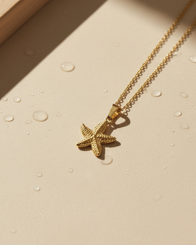 Sea Sparkle - Golden Necklace