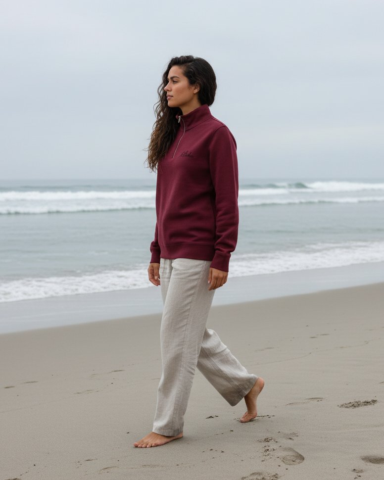 Aloha Half Zip – Burgundy